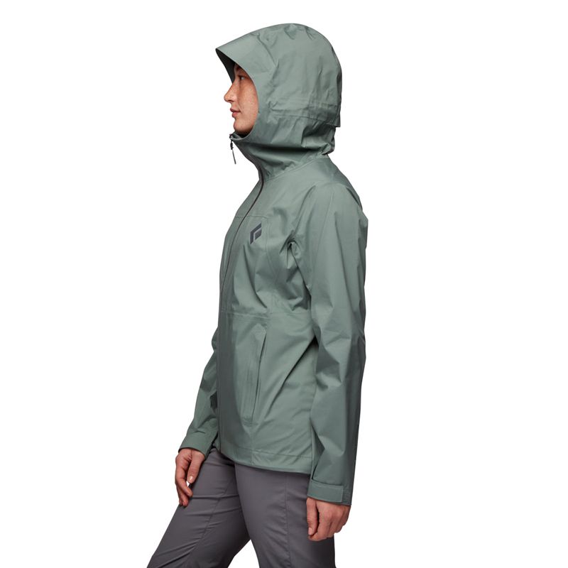 Black Diamond Stormline Stretch Rain Shell Giacca Donna Verdi | CRV361452